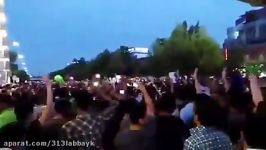 شعار«یاحسین، میرحسین» در جشن پیروزی روحانی درمشهد