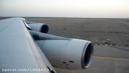 Mahan Air B747 300 Take off from Tehran IKA  Window View