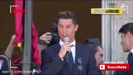 Cristiano Ronaldo asks Morata to talk with the fans During Celebration La Liga 2