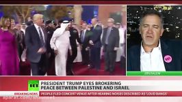فلسطینی در اعتراض به دیدار ترامپ درزمان اعتصاب فلسطینی