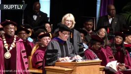 US Secretary of Education booed by students at graduation ceremony in Florida