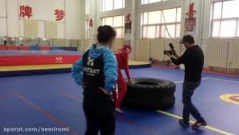 تمرین کردن الهه منصوریان در تیم چانگ چون چین