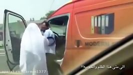 کتک زدن یک راننده توسط یک مرد عربستانی