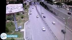 فیلم تصادف شدید امروز خودرو ۲۰۶ در بزرگراه شهید خرازی