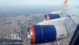 Aeroflot Ilyushin IL 96 Landing at Istanbul Turkey  Window View