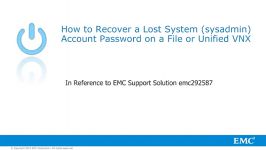 Recovery Password Administrator SAN EMC