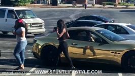 Gold Maserati BAIT CAR Hood Edition Social Experiment