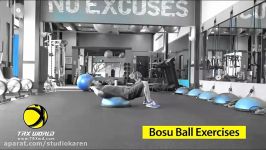 آموزش حرکات بوسو بال bosu ball  گنبد تعادلی