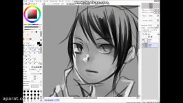 Manga Anime Boy Noir Speedpainting with Paint Tool Sai