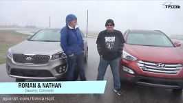 2016 Kia Sorento vs. Hyundai Santa Fe Mashup Drag Race Review