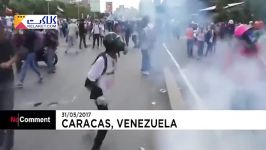 درگیری شدید پلیس مخالفان در کاراکاس،پایتخت ونزوئلا