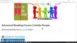 An Advanced Reading Course on Untidy People Based on For and Against  LELB Society