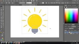 آموزش طراحی یک لامپ فلت در ایلوستریتور