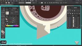 ایجاد طراحی فلت کافه در ایلستریتور