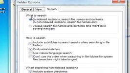 تنظیم برای جست جو داخل هر فایل در ویندوز7
