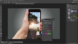 آموزش فتوشاپ How to Create 3D Mobile Effect