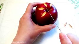 ART IN APPLE GARNISH DESIGN  FRUIT CARVING