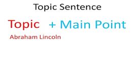 How to Write a Topic Sentence