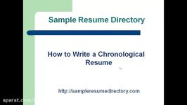 sample resume how to write a chronological resume.mp4