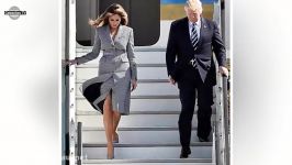 MELANIA TRUMP wearing a STUNNING suit visit Brussels hospital