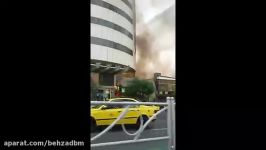 آتش سوزی ساختمان تجاری جنب بانک ملت چهارراه ولیعصر