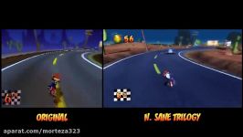 CRASH BANDICOOT  Original PS1 VS Remastered PS4 Gameplay Comparison  Orange Asphalt Level  2017