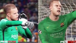 مقایسه pes2018 pes2017