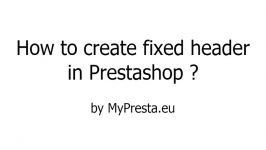 Fixed header in Prestashop