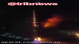 آتش سوزی برج ۲۰ طبقه پامچال ۶ در دریاچه چیتگر تهران