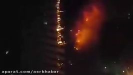 آتش سوزی برج 20طبقه پامچال 6در دریاچه چیتگر تهران