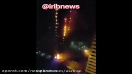 آتش سوزی برج 22 طبقه پامچال 6 در دریاچه چیتگر تهران
