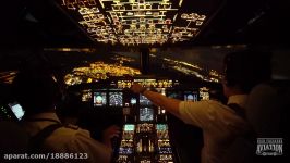 Night Landing Marseille  Cockpit View 4K