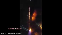 آتش سوزی برج 22 طبقه در شهرک چیتگر