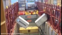 MAERSK containers FALL into ship hold  MR0089