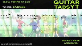 Anohana  Secret Base Ending Guitar Tutorial  Guitar Lesson + TABS Easy Version