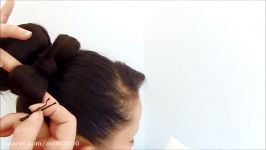 Donut Bun Bow  Updo Hairstyles  Cute Girly Hairstyles