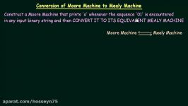 Conversion of Moore Machine to Mealy Machine