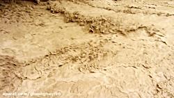 جاری شدن آب در رودخانه فصلی بی بی حکیمه