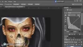 فتوشاپ چهره جمجمه هالووین در فتوشاپ