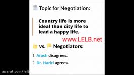 English Negotiation on City Life vs. Country Life  LELB Society