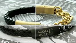 دستبند چرم استیل طرح Mont Blanc