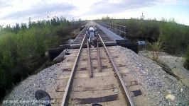 Motorcycle Falls Through Railroad Track Some NSFW but entirely appropriate Language