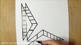 ترسیم نقاشی سه بعدی  دو نردبان