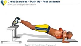 Bench Press Up  perfect push up exercise  feet on bench