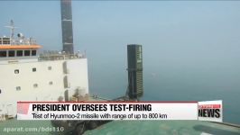 South Korean president observes test firing of 800km range home grown missile