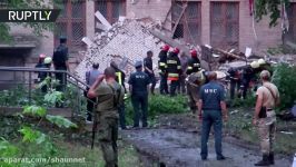 Aftermath of ‘explosive device’ blast at Donetsk university