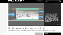 MIT team invents efficient shockwave based process for desalination of water.