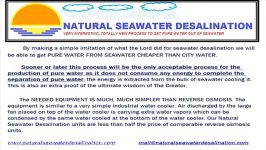 Natural Seawater Desalination Room Temperature Evaporation