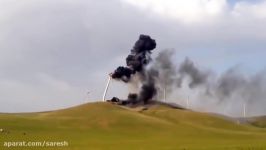 Wind Turbine Explodes  Too Much Wind