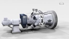 3D animation of industrial gas turbine working principle